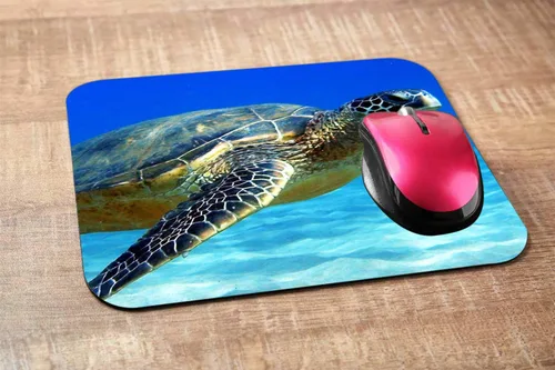 Miniatura 2 de Alfombrilla de mouse para videojuegos, tortuga marina, mundo marino, océano, azul, alfombrilla de mouse para computadora, escritorio, laptop