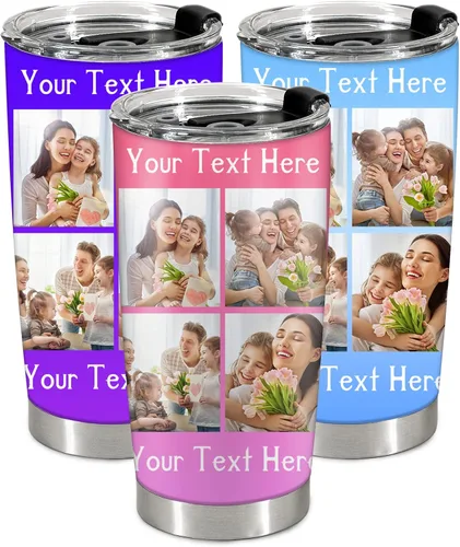 Miniatura 22 de Taza personalizada con foto y texto para hombres y mujeres, regalo para papá, mamá, familias y amigos, taza de viaje con foto e imagen