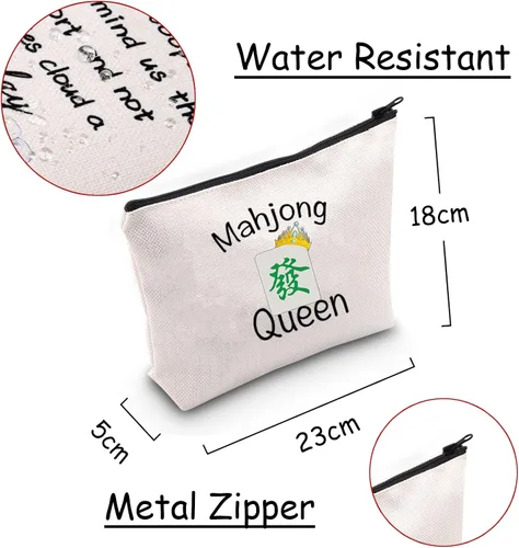 Miniatura 2 de JXGZSO Mahjong Queen Lucky Bag Game Tiles Travel Storage Mahjong Juego de mesa con cremallera, regalo para los amantes de Mahjong, Reina de Mahjong