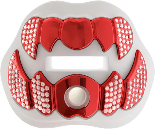 Miniatura 15 de LeCool Protector bucal de fútbol con correa conectada, 3D Beast Chrome, protector bucal para adultos y jóvenes, pieza para deportes para máximo