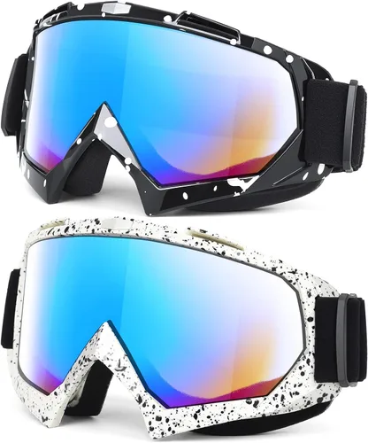 Miniatura 8 de MAMBAOUT Gafas de motocross para adultos, paquete de 2 gafas de motocicleta ATV para hombres y mujeres, gafas de visión amplia para montar fuera