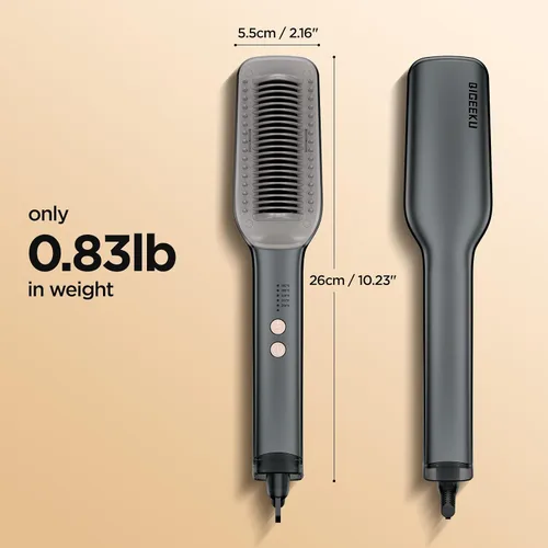 Miniatura 8 de Cepillo alisador de pelo, plancha plana de iones negativos y peine alisador 2 en 1 con práctico peine, calentamiento rápido, anti-quemaduras