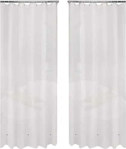 Ghooss Cortina de ducha (paquete de 2), cortina de ducha de PEVA para baño, inodora, impermeable, calibre 4, 72 x 78 pulgadas, escarcha