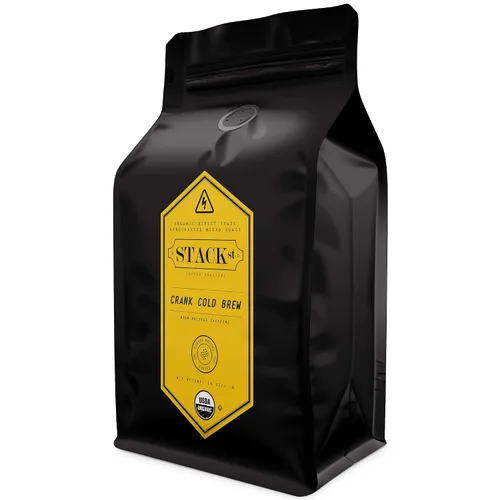 Miniatura 3 de Café orgánico de preparación en frío molido grueso 1 libra - CRANK Cafeína de alto voltaje tostado oscuro, molido grueso - por Stack Street