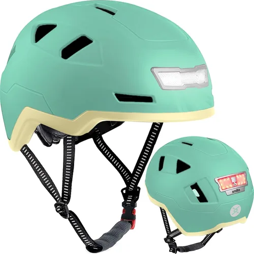 Miniatura 11 de XNITO - Casco de bicicleta con luces LED - Casco de bicicleta urbana para adultos, hombres y mujeres - Certificado dual CPSC y NTA-8776 - Clase 3