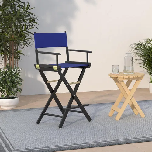 Miniatura 2 de Casual Home - Silla de director de 30 in, marco negro, lona azul rey, altura de barra