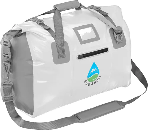 Miniatura 18 de Skog Å Kust Duffelsak - Bolsa de lona impermeable resistente para deportes, viajes y más, tamaños de 40, 60 y 90 litros, Negro, Deportivo/resistente