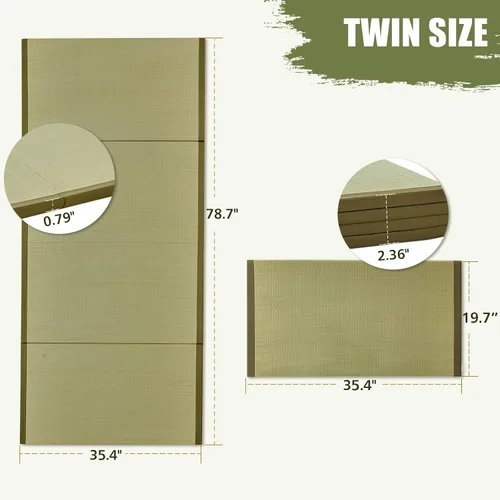 Miniatura 2 de HAGiHARA Tapete de tatami japonés, tapete plegable portátil de hierba Rush, colchón de futón tradicional para meditación, yoga, dormir o uso