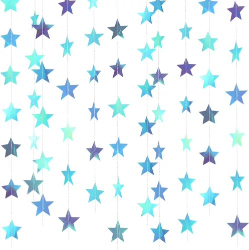 Miniatura 35 de Patelai Guirnalda de estrellas con purpurina 2026, decoración de graduación de 130 pies, pancarta colgante de estrella para fiesta, cumpleaños