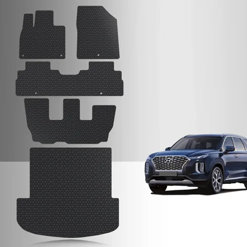 Miniatura 10 de TOUGHPRO Juego de accesorios de alfombrillas + tercera fila para asientos de banco Hyundai Palisade de segunda fila, resistentes para todo