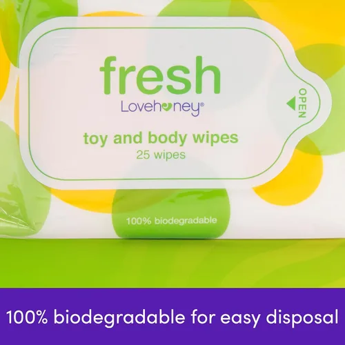 Miniatura 7 de Lovehoney Fresh Toy & Body Wipes - Toallitas de aloe vera - Paquete resellable - Paquete de 25