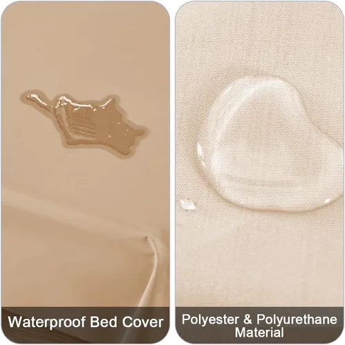 Miniatura 2 de Funda de cama impermeable para perros y gatos, resistente al pelo de las mascotas, funda protectora para cama con tela fina 100% impermeable