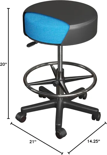 Miniatura 2 de Luxton - Taburete ergonómico con ruedas, doble acolchado y espuma viscoelástica, ajustable para spa, silla de escritorio con silla giratoria