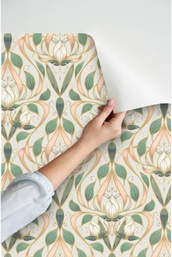 Miniatura 3 de Papel tapiz para despegar y pegar, diseño Art Nouveau Blossom Floral Nature Blossoms Elegante papel pintado extraíble personalizado por Spoonflower