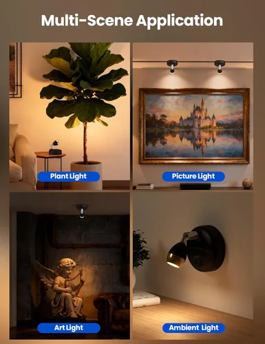 Miniatura 7 de KINDEEP Focos para interiores con control remoto: iluminación ascendente a batería, luces LED inalámbricas, temporizador y regulable, focos pequeños