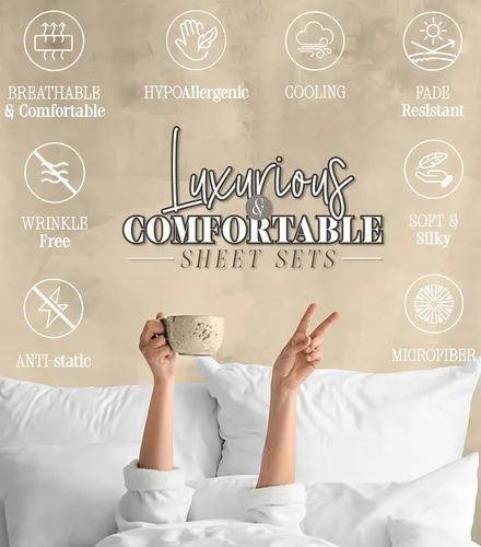 Miniatura 7 de ¡Sábanas de ajuste de lujo Elegant Comfort (6 unidades)! Calidad premium de hotel, sin arrugas, 1500 hilos, calidad egipcia, individual, XL, Full