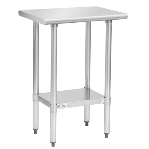 Miniatura 61 de Mesa de acero inoxidable para preparación y trabajo, con ruedas giratorias, mesa resistente, comercial NSF, con estante inferior y protector