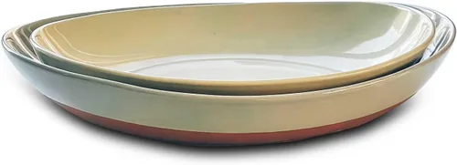 Miniatura 8 de Mora - Juego de 2 platos ovalados de cerámica grandes para el entretenimiento. Platos de cocina modernos para cenas, frutas, ensaladas, pavos, etc.