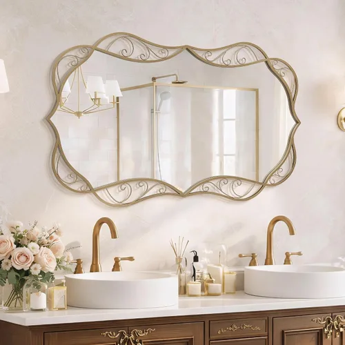 Miniatura 9 de Besdomus Espejo de baño negro moderno: espejos de baño grandes de 24 x 36 pulgadas para colgar sobre el fregadero, colgante vertical u horizontal