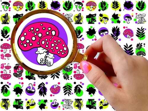 Miniatura 3 de Calcomanías para uñas (5 hojas) FLONZNAIL Ácido Psicodélico Setas Decoración de Uñas