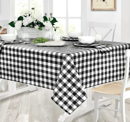 Miniatura 5 de Home Bargains Plus Country Rustic Buffalo - Juego de 4 manteles individuales de algodón a cuadros, color negro, a cuadros, de fácil cuidado