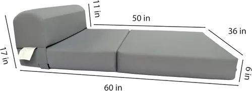 Miniatura 6 de D&D Futon Furniture. Cama plegable de espuma para silla, sofá estudio, colchón plegado para invitados, 70 x 36 x 6, gris