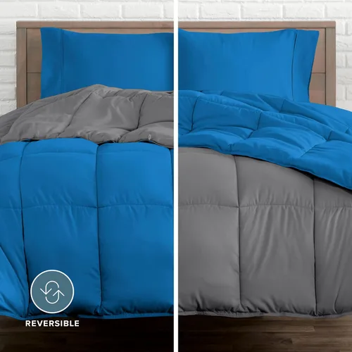 Miniatura 3 de Bare Home - Juego de edredón reversible y sábanas en una bolsa - Individual - Alternativa al plumón - Suave - Juego de ropa de cama