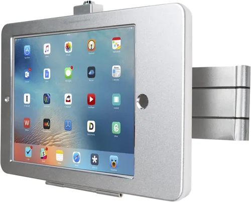 Carcasa de montaje en pared – Caja de seguridad articulada CTA con rotación de 360 grados – Compatible con iPad Gen. 5 y 6, iPad Air 1 y 2 y iPad