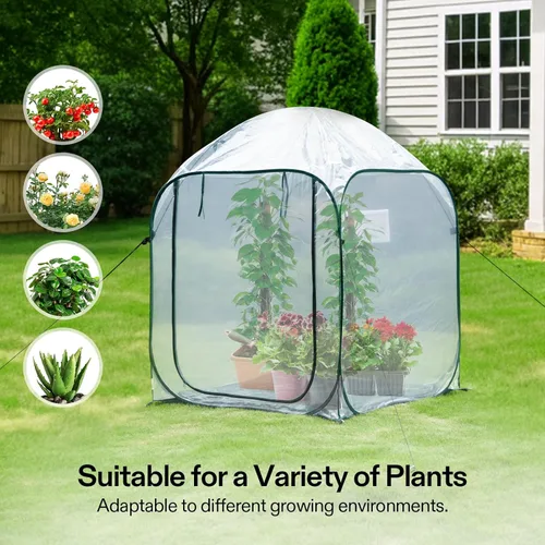 Miniatura 6 de VIVOSUN Invernadero portátil para caminar de 49 x 49 x 63 pulgadas, con cubierta de PVC y base desmontable, emergente instantáneo y plegable, mini