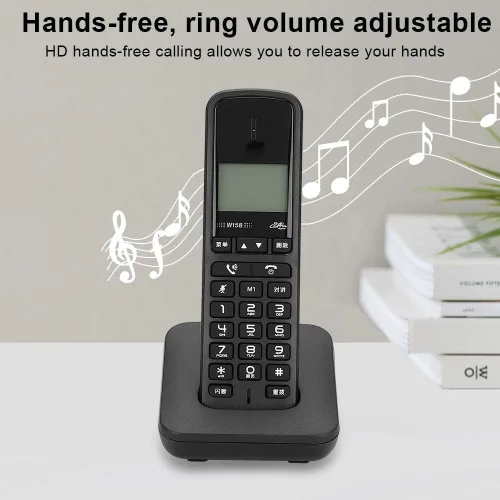 Miniatura 5 de Intercomunicador telefónico inalámbrico digital con llamadas manos libres, 100-240V (negro)