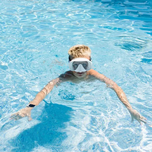 Miniatura 3 de Splash Place Máscara de natación para adultos con correa de tela Gafas de natación para adultos con cubierta para la nariz, hipoalergénicas,