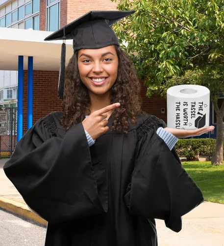 Miniatura 7 de Printed TP The Tassel is Worth The Hassle - Papel higiénico impreso con texto en inglés "The Tassel is Worth The Hassle", divertido rollo de papel