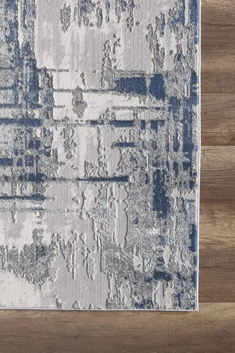 Miniatura 3 de Abani Rugs - Alfombra decorativa de 6 x 9 pies, diseño abstracto azul y gris, estilo rústico y contemporáneo, estilo moderno, colección Vista