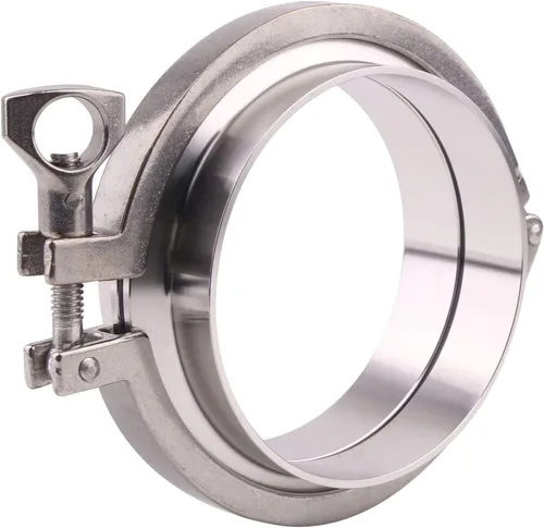Miniatura 10 de DERNORD Abrazadera triple de acero inoxidable (abrazadera de Trí-Trébol) + 2 piezas de virola de soldadura de tubería sanitaria SUS304 + junta FKM