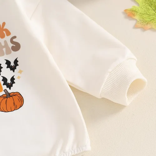 Miniatura 29 de FYBITBO Traje de Halloween para recién nacido, niña y niño, espeluznante temporada, mameluco con burbujas para otoño, Halloween, ropa de bebé
