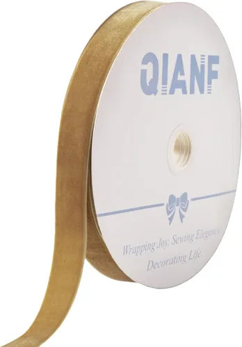Miniatura 30 de QIANF Cinta de terciopelo, carrete de 1 1/2 pulgadas por 25 yardas (rojo)