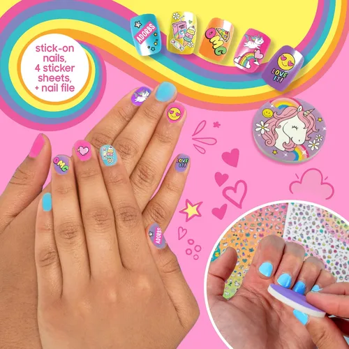 Miniatura 4 de Just My Style Arte de uñas de unicornio arcoíris, juego de esmalte de uñas para niños, kit de uñas de unicornio, gran actividad para fiesta
