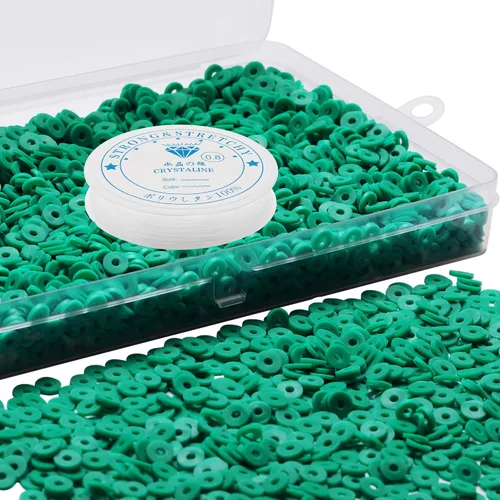 Miniatura 19 de 4000 cuentas de arcilla para hacer pulseras, espaciador de polímero, plano para manualidades, joyas, collares, aretes, kit de fabricación de aretes