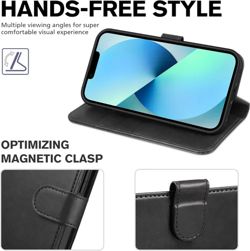 Miniatura 5 de TUCCH Funda Tipo Billetera para iPhone 13 (6.1") 2021, con Bloqueo RFID, con Soporte para 3 Tarjetas, de Piel Sintética, Tipo Folio