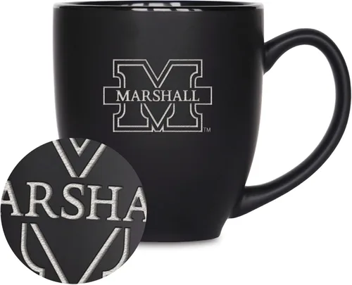 Miniatura 183 de Rico Industries - Taza de cerámica mate negra con grabado láser estándar de 15oz para NCAA (escuelas T & U) - Para bebidas calientes o frías