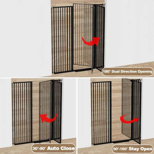 Miniatura 6 de Puerta para mascotas extra alta de 57" para gatos y perros-52.8"-57.4" Puerta para gatos extra ancha para marcos de puertas y escaleras-Espaciado