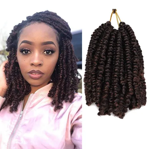 Miniatura 21 de Dorsanee Extensiones de cabello sintético corto estilo Bob Spring Twist de 6 pulgadas, 6 paquetes de extensiones de cabello sintético pretrenzado