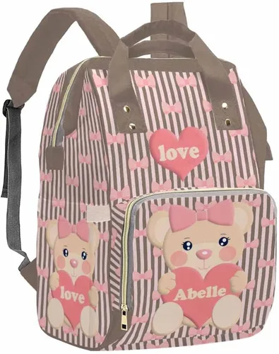 Miniatura 14 de Artsadd Bolsa de pañales con foto personalizada para mamá, mochila personalizada con correas para cochecito, bolsa de hombro de viaje grande, bolsa