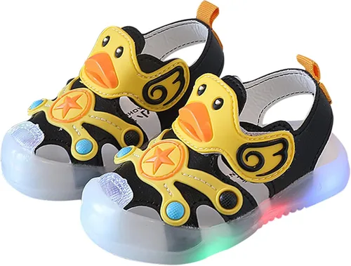 Miniatura 3 de Zapatos de bebé para niños pequeños, zapatos con luz LED, sandalias para niños, suela suave, zapatos de playa, sandalias casuales de dibujos