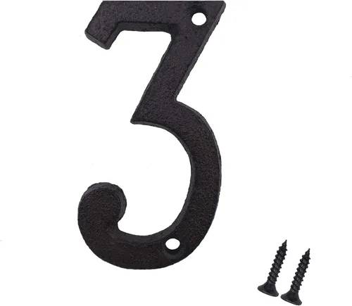 Miniatura 9 de YOUCC-XX - Números de casa de 3 pulgadas, número de buzón de hierro fundido, número de dirección de casa.