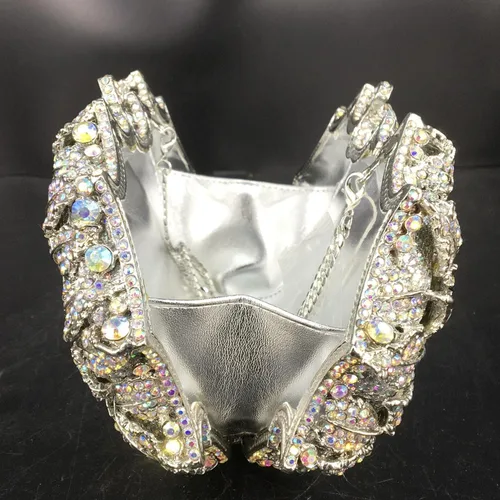 Miniatura 8 de Boutique De FGG Bolsas de noche de cristal de flores deslumbrantes para mujer formal boda fiesta cóctel bolso de mano