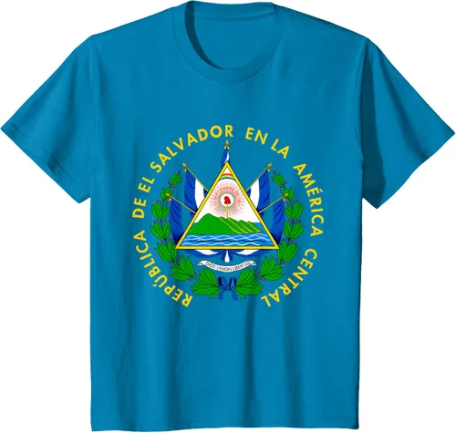 Miniatura 55 de Camiseta con diseño de emblema de la bandera de El Salvador