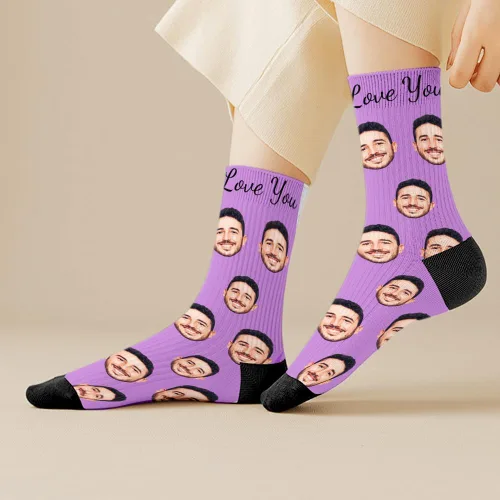 Miniatura 5 de D-Story Calcetines personalizados con foto fabricados en Estados Unidos, calcetines personalizados con imagen, regalo del día del padre