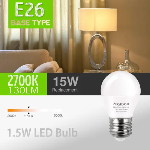 Miniatura 3 de Bombillas LED de bajo vatio, equivalente a 1.5 W, 15 W, bombilla LED A15 de 15 W, bombillas LED A15 de 15 W, blanco suave, 2700 K, baja potencia