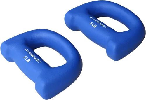 Miniatura 4 de GYMENIST Juego de 2 mancuernas de neopreno en forma de mano para ejercicio, correr, caminar, cardio, par 1 libra rosa